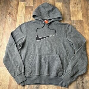 Nike Hoodie Men's Small Gray‎ Central Swoosh Athletic Training Running 5671